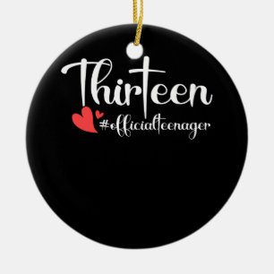 Décoration En Céramique Treize Teenager Heart officiel 13e anniversaire