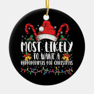 Décoration En Céramique Très Probable De Vouloir Un Hippopotame Pour Noël