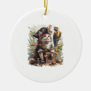 Décoration En Céramique Trésor de chat pirate