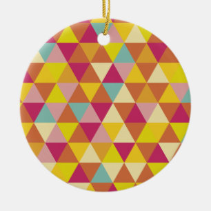 Décoration En Céramique Triangles polychromes en forme géométrique