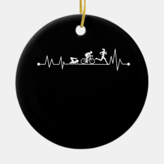 DÉCORATION EN CÉRAMIQUE TRIATHLON HEARTBEAT T SHIRT