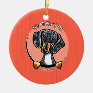 Décoration En Céramique Tricolor Dapple Dachshund IAAM