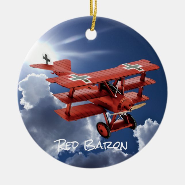 Décoration En Céramique Triplan Fokker de Red Baron (Devant)