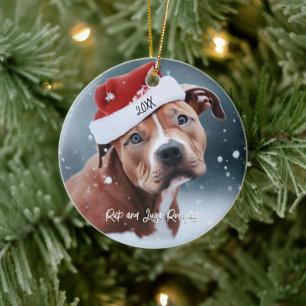 Décoration En Céramique Triste taureau avec le Père Noël