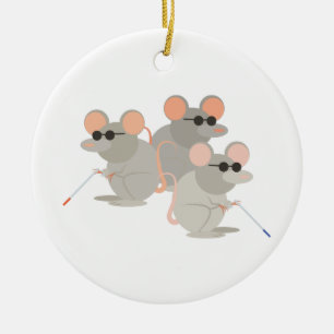 Décoration En Céramique Trois souris aveugles