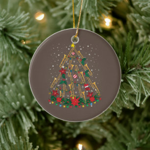 Décoration En Céramique Trombone Christmas Tree Ornaments Funny Music Band