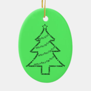 Décoration En Céramique Trombone Texte Arbre de Noël