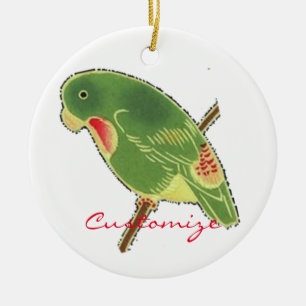 Décoration En Céramique Tropical Green Parakeet Thunder_Cove