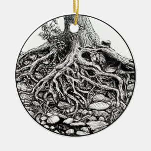 Décoration En Céramique Trouver l'ornement de l'arbre des racines
