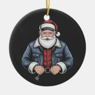 Décoration En Céramique Trucker Santa Claus Funny Camion Conduite Noël