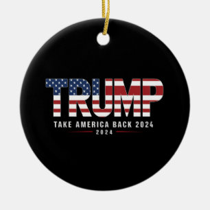 Décoration En Céramique Trump 2024 Reprenez l'Amérique Cadeaux américains