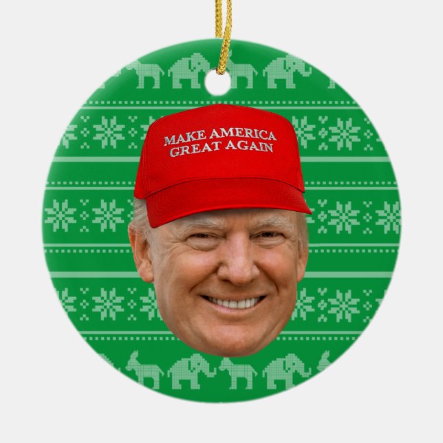 Décoration En Céramique TRUMP MAGA Noël (Devant)