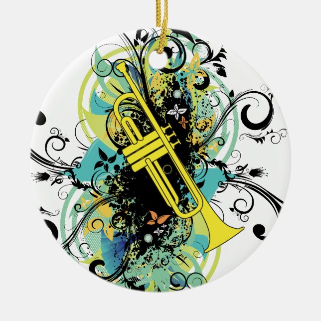 Décoration En Céramique Trumpet Grunge Swirl (Devant)