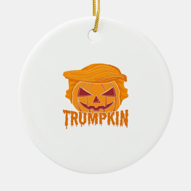 Décoration En Céramique Trumpkin Classic - Style Président Citrouille (Devant)