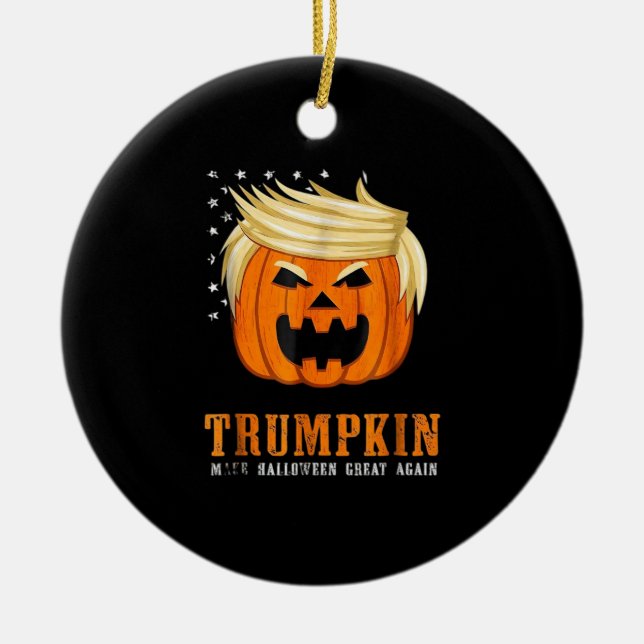 Décoration En Céramique Trumpkin - Meilleur costume d'Halloween Tri-Blend (Devant)