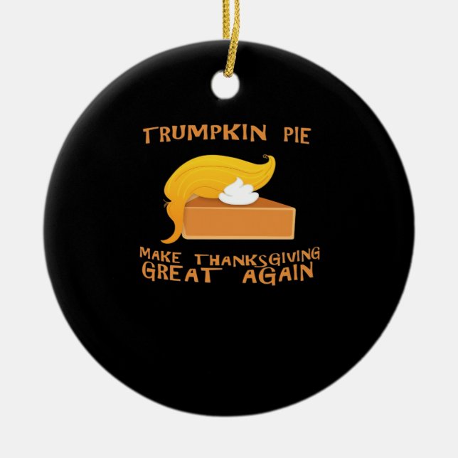 Décoration En Céramique Trumpkin Pie Thankesgiving (Devant)