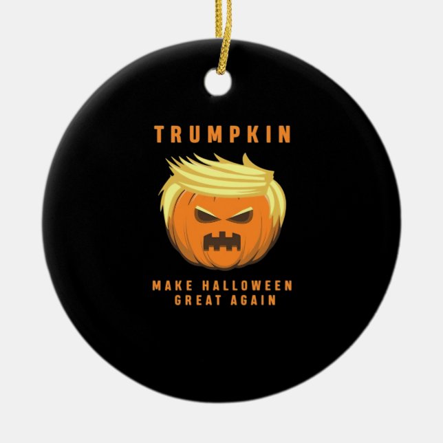 Décoration En Céramique Trumpkin Rendre Halloween plus grand (Devant)
