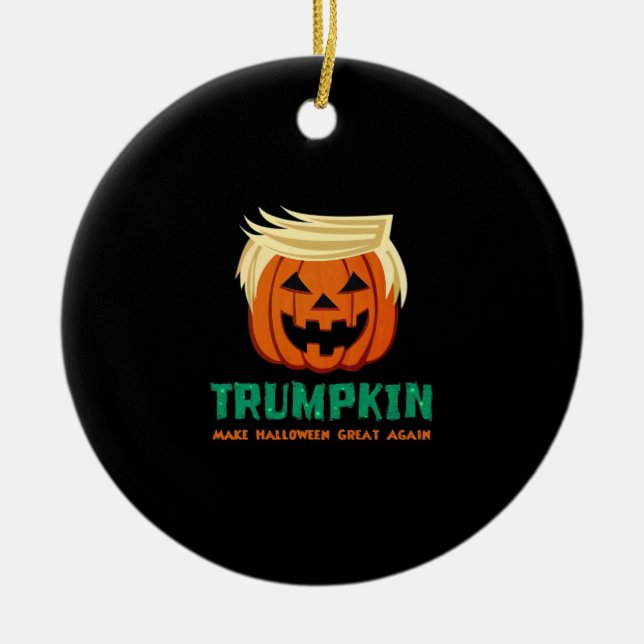 Décoration En Céramique Trumpkin Rendre Halloween plus grand citation (Devant)