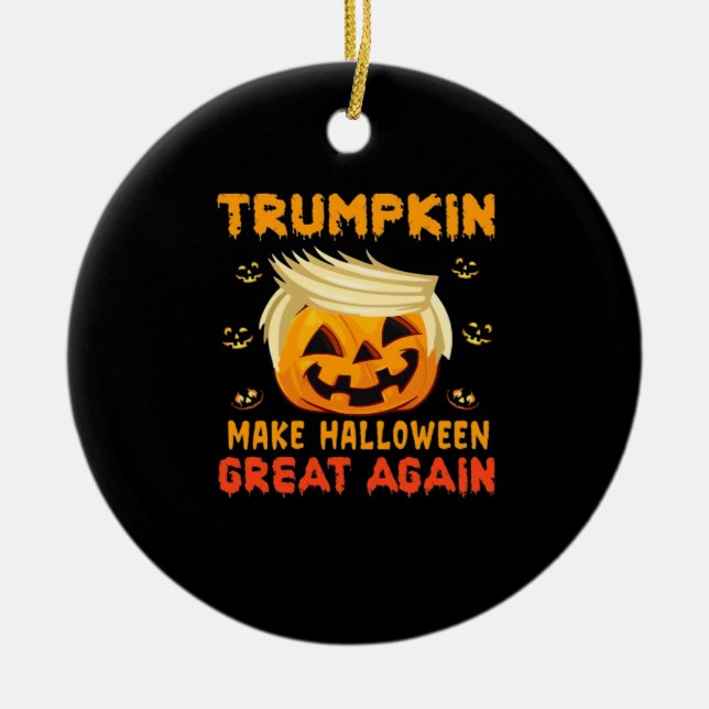 Décoration En Céramique Trumpkin - Rendre Halloween plus grand classique (Devant)