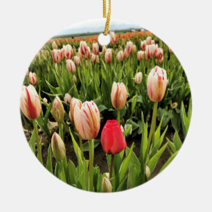 Décoration En Céramique Tulipe rose sortant