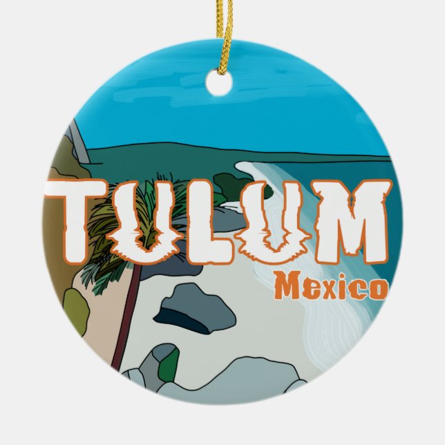 Décoration En Céramique Tulum Mexique Grande idée cadeau (Devant)