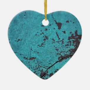 Décoration En Céramique Turquoise bleu rouillé