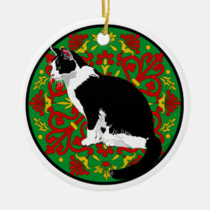 Décoration En Céramique Tuxedo Chat Baroque