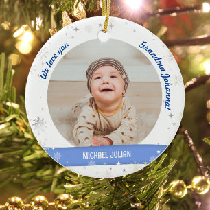Décoration En Céramique Twin Boys Photos Grand-mère mignonne Premier bébé 
