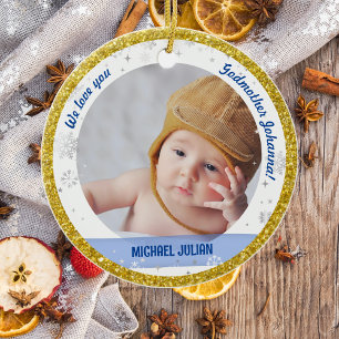 Décoration En Céramique Twins Boy Girl Photos Godmère 1er Christmas Baby