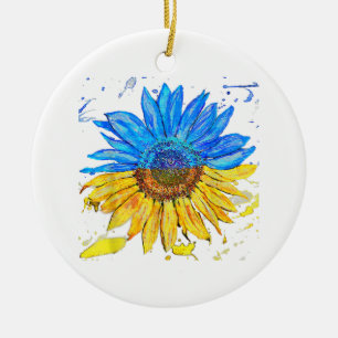 Décoration En Céramique Ukraine Drapeau Tournesol Vintage Chemise Ukrainie