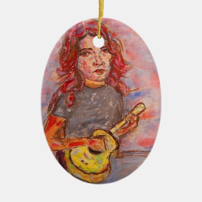 Décoration En Céramique ukulele girl art (Devant)