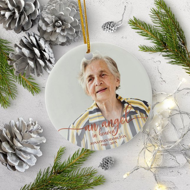 Décoration En Céramique Un Ange Au Ciel Mémorial Photo Personnalisé (Créateur téléchargé)