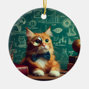 Décoration En Céramique Un chat portant un monocle II