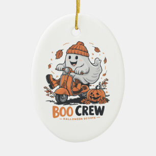 Décoration En Céramique Un fantôme ludique chevauchant un scooter