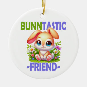 Décoration En Céramique Un jeu de mot Bunntastic Friend. Caricature de lap
