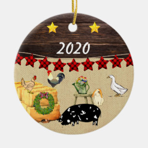 Décoration En Céramique Un pays Noël KuneKune Pig