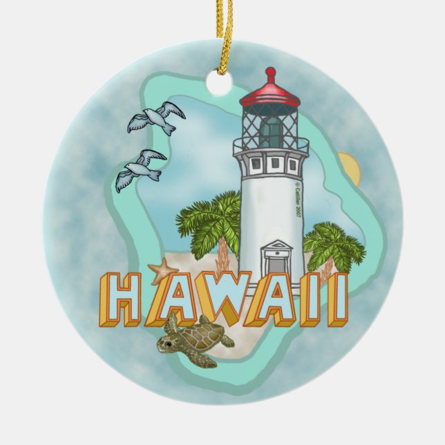 Décoration En Céramique Un phare d'Hawaii (Devant)