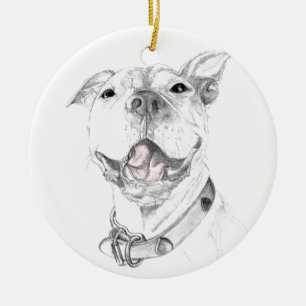 Décoration En Céramique Un sourire de pitbull