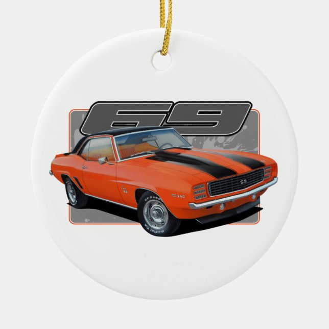 Décoration En Céramique Une éclaboussure de Camaro orange (Devant)