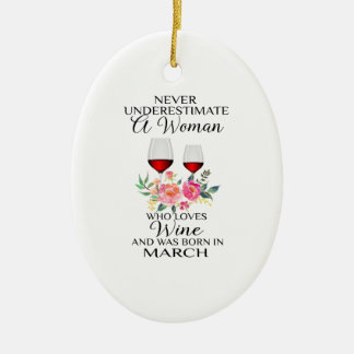 Décoration En Céramique Une Femme Qui Aime Le Vin Né En Mars