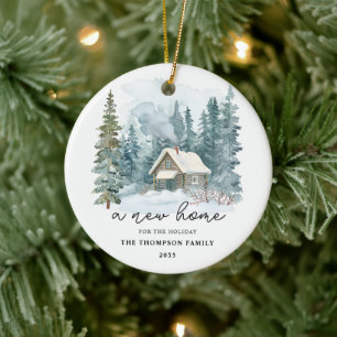 Décoration En Céramique Une nouvelle maison Hiver Écriture manuscrite Call