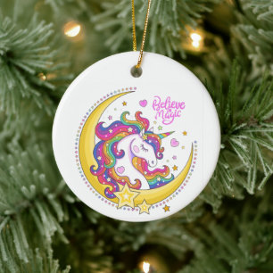 Décoration En Céramique Unicorne ornament magique