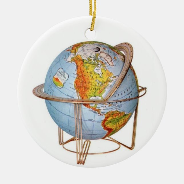 Décoration En Céramique USA Globe (Devant)
