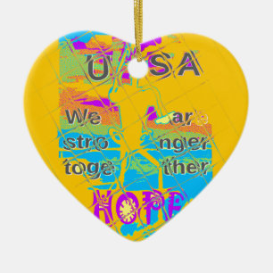 Décoration En Céramique USA Hillary Hope Stronge Together
