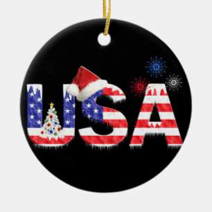 Décoration En Céramique USA pour Noël