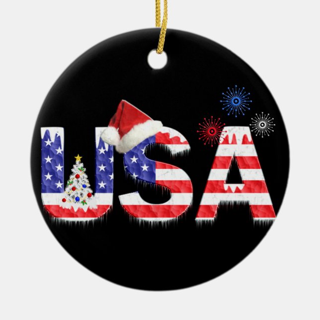 Décoration En Céramique USA pour Noël (Devant)