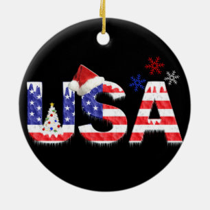 Décoration En Céramique USA pour Noël