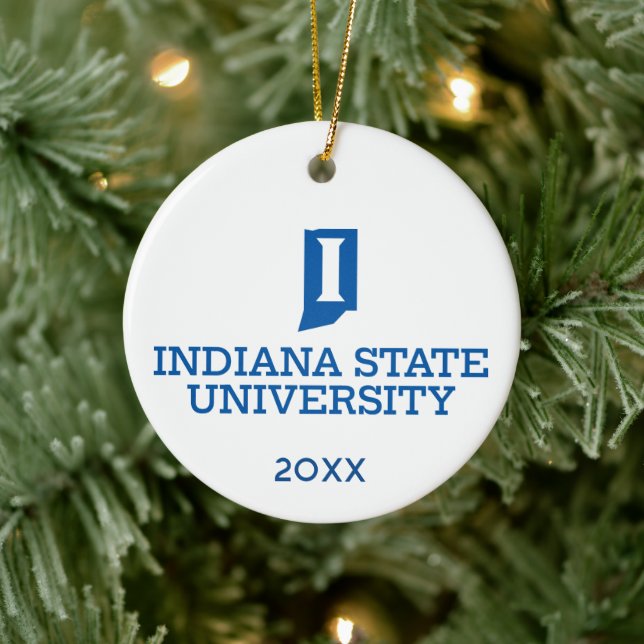 Décoration En Céramique Vacances de l'Université d'État de l'Indiana (Arbre)