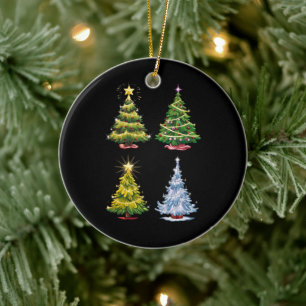 Décoration En Céramique Vacances de Noël Arbre verte