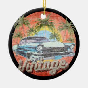 Décoration En Céramique Vacances d'été en voiture vintage rustique